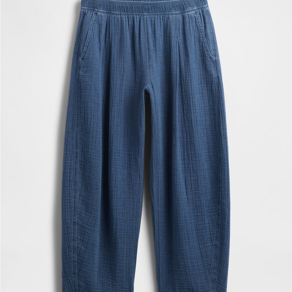 Gap Cotton Gauze Denim Easy Barrel Pants - Petite Small
